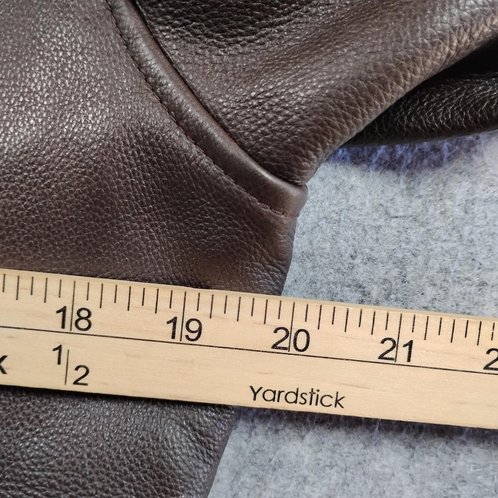 Kenneth Cole New York Womens Brown Leather Full Zip Moto Jacket Size Large L - Picture 6 of 15
